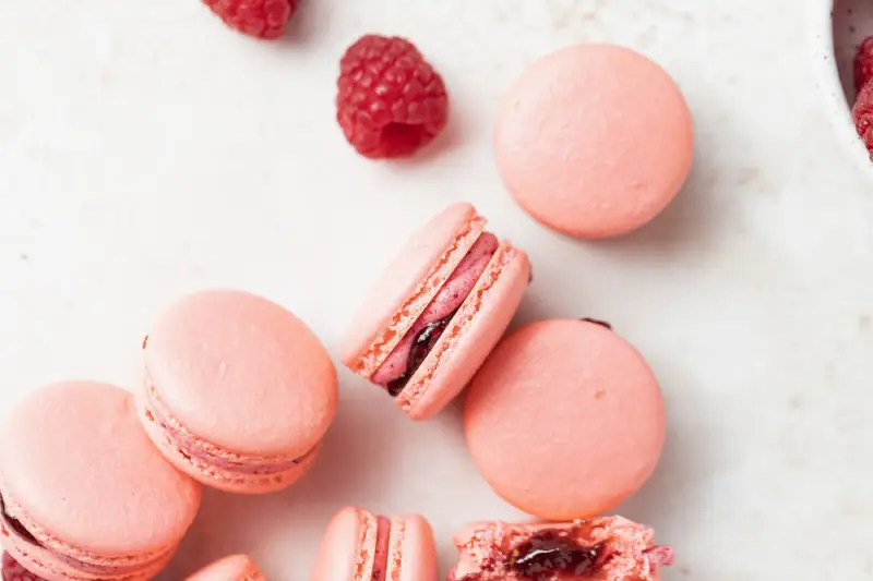 Heart-shaped Macarons with Raspberry Buttercream Heart-shaped Macarons with Raspberry Buttercream
